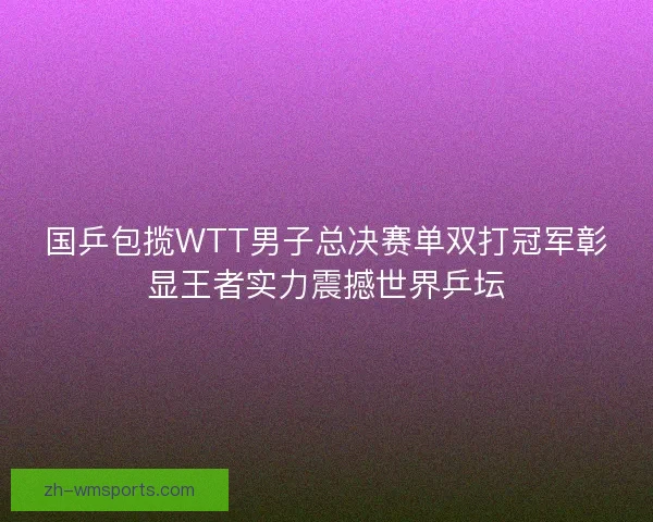 国乒包揽WTT男子总决赛单双打冠军彰显王者实力震撼世界乒坛
