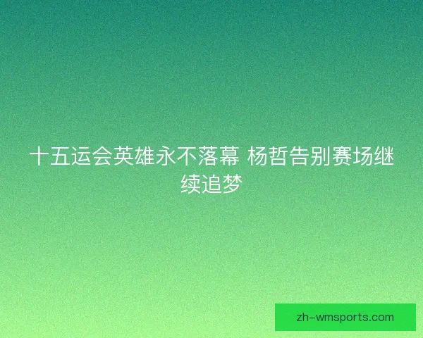 十五运会英雄永不落幕 杨哲告别赛场继续追梦